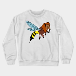 drawing scary lion bee Crewneck Sweatshirt